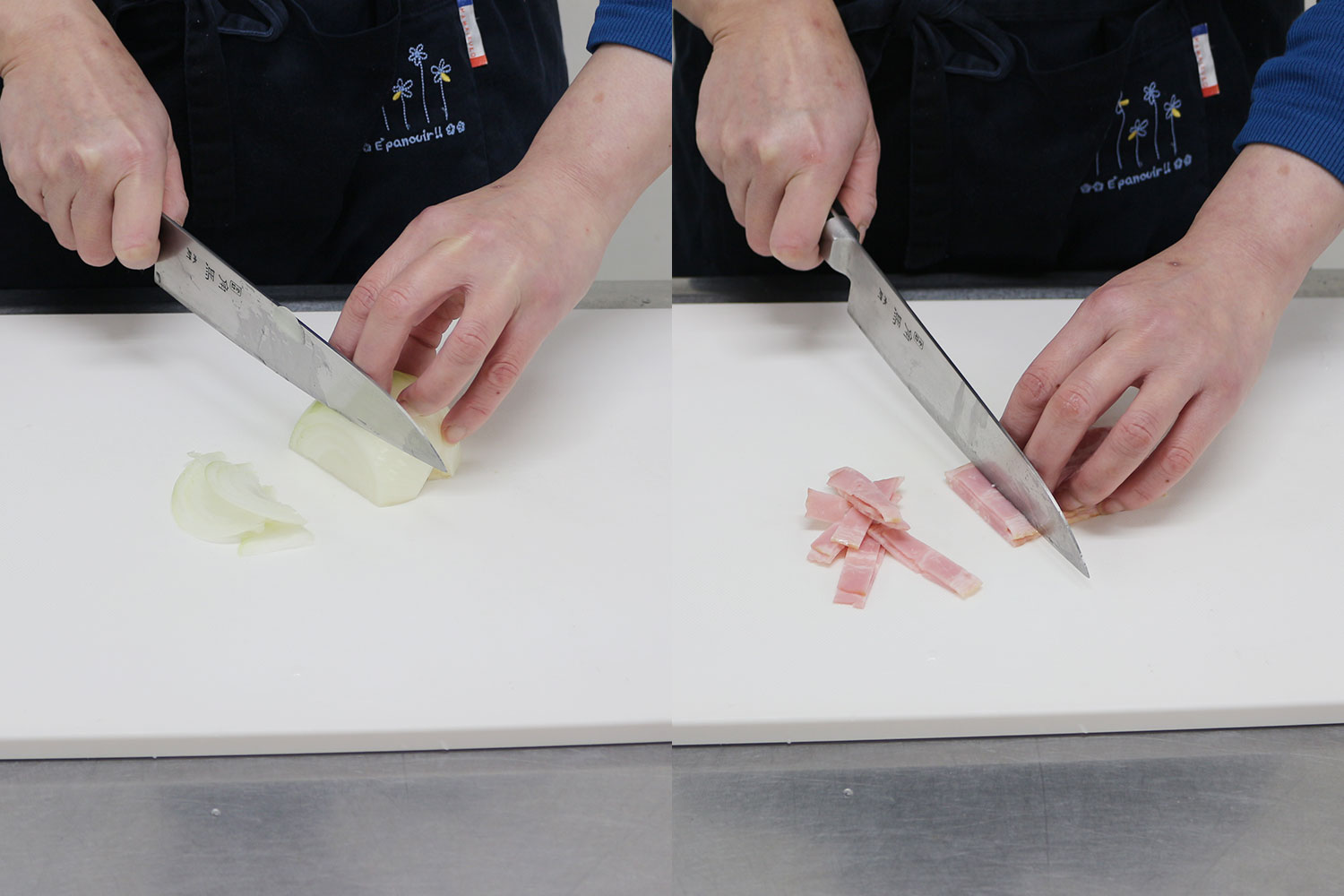 ベーコンを切る