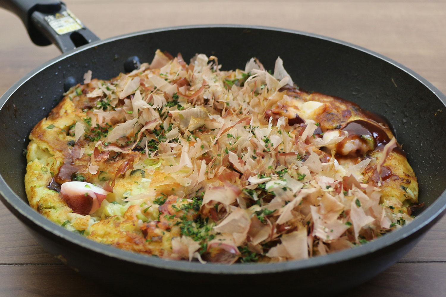 フライパンでタコ焼き